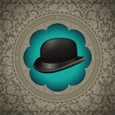gentleman hat background 02 vector