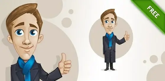 gentleman vector character with thumbs up