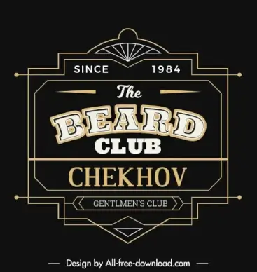 gentlemen club logotype retro dark black symmetric design