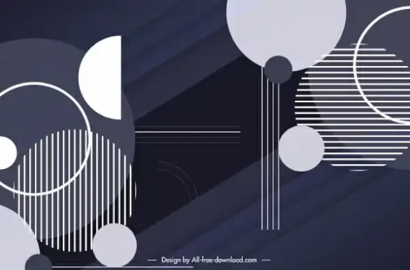 geometric background dark flat circles stripes design