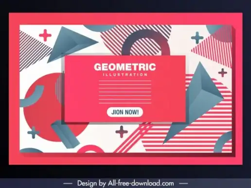 geometric background modern messy flat 3d decor