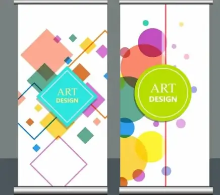 geometric background sets colorful geometric square round decor