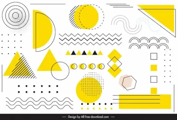 geometric background template colored flat handdrawn sketch
