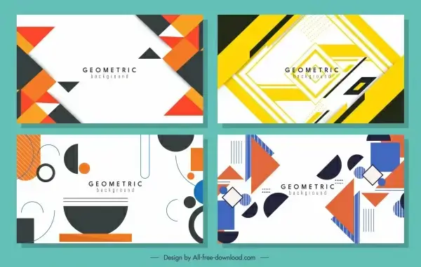 geometric background templates flat colorful decor