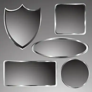 geometric icons collection shiny silver decoration