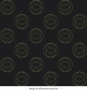 geometric pattern template dark flat symmetric circles sketch