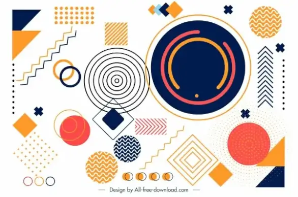 geometry background template colorful flat shapes sketch