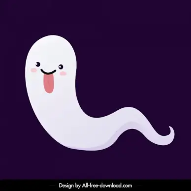 ghost icon curve shape sketch cute cartoon character
