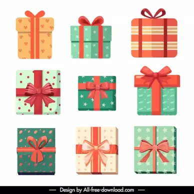  gift box design elements collection elegant design 