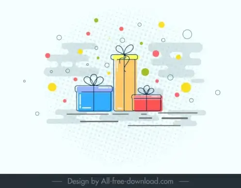 gift card background colorful flat classic handdrawn decor