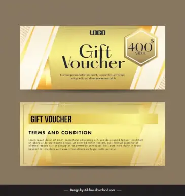 gift voucher template elgant gold geometric decor