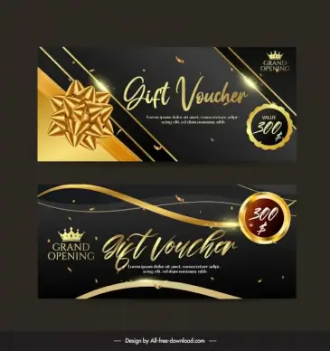 gift voucher template luxury shiny dynamic contrast decor