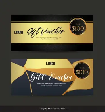gift voucher template modern luxury contrast geometry
