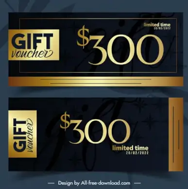 gift voucher templates contrast design luxury golden decor