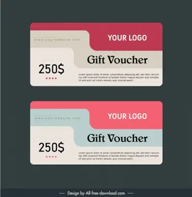gift voucher templates elegant flat classic