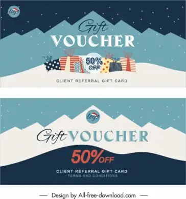 gift voucher templates flat classical decor