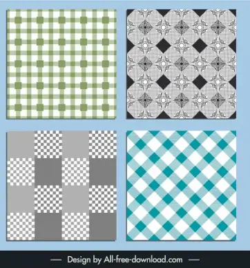 gingham checkered plaid templates collection flat symmetry shapes