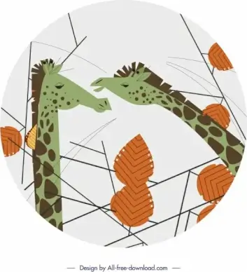 giraffe wild animals background classical cartoon design