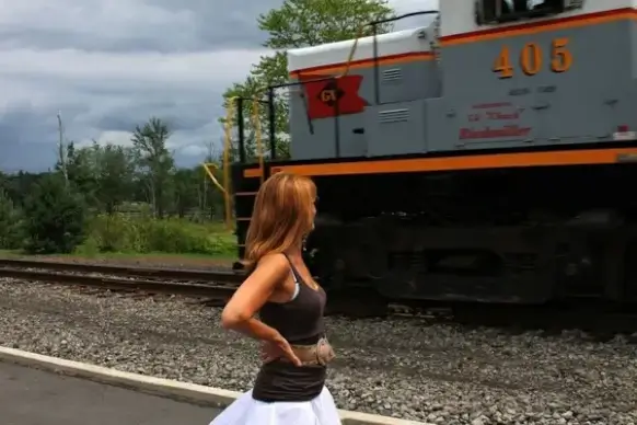 girl and the train