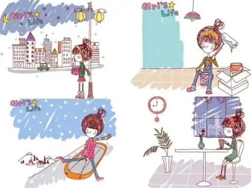 girl life vector eps girl life9