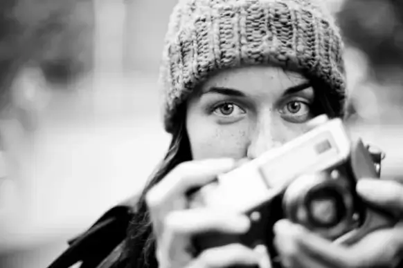 girl using camera