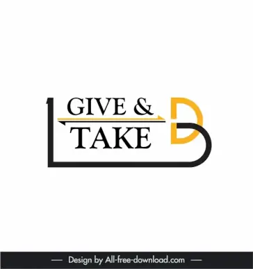 give take bd logo template elegant modern texts curve arrow sketch
