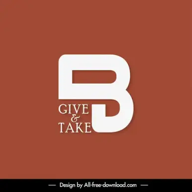 give take bd logo template modern flat sytlized texts decor
