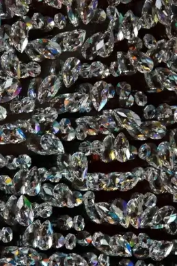 glass crystals on black