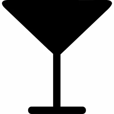 glass martini sign icon flat black white sketch
