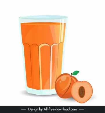 glass of peach smoothie icon retro design
