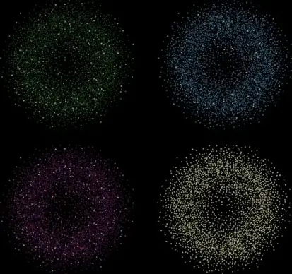 glittering circles background green blue violet yellow decor