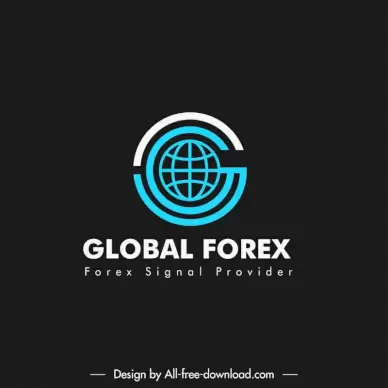 global forex logotype flat circle globe sketch