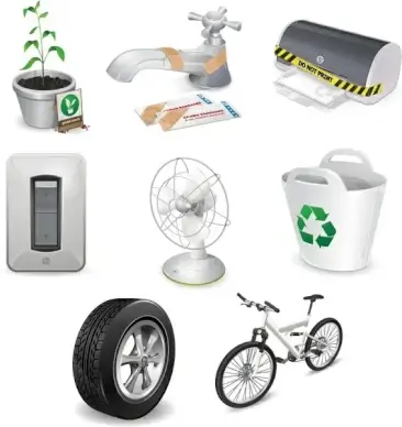 Global warming advices icons pack