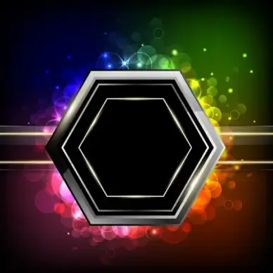 glossy bokeh effect background dark polygon decoration