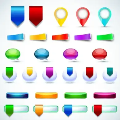 glossy button and icon set