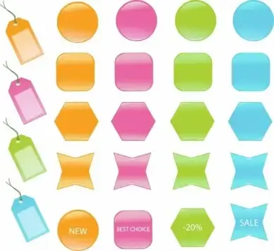 Glossy buttons and tags