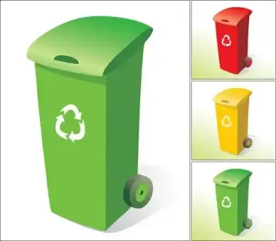 glossy colored trash vectors