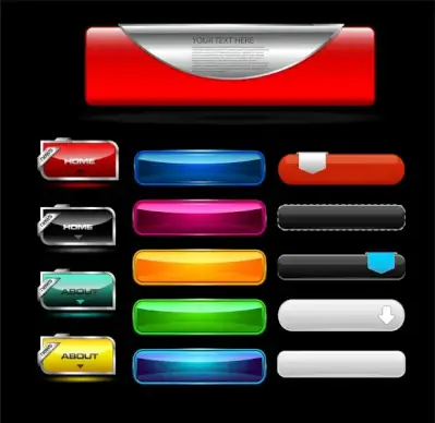 glossy web menu and button