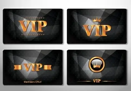 glowing vip card creative design vector set