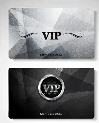 glowing vip card creative design vector set