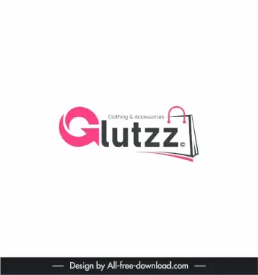 glutzz logo template bag, arrow texts decor
