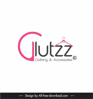 glutzz logo template stylized texts hanger sketch