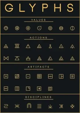 glyphs design elements flat geometric icons