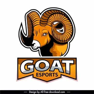 goat logotype colored modern flat sketch