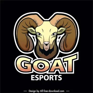goat logotype template colored symmetric decor
