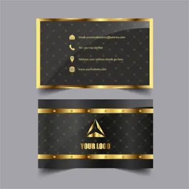 golden frame card design with black background