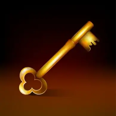 golden key icon shiny design