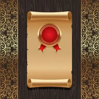 diploma cover template luxury shiny golden 3d decor