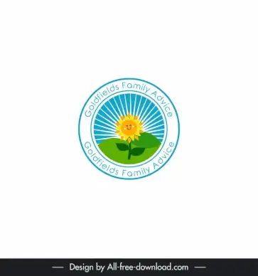 goldfields family advice logo cute stylized sunflower sketch