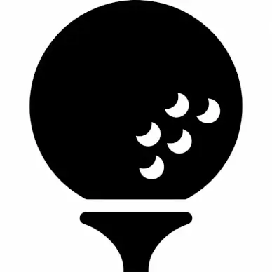 golf ball sing icon flat silhouette outline 